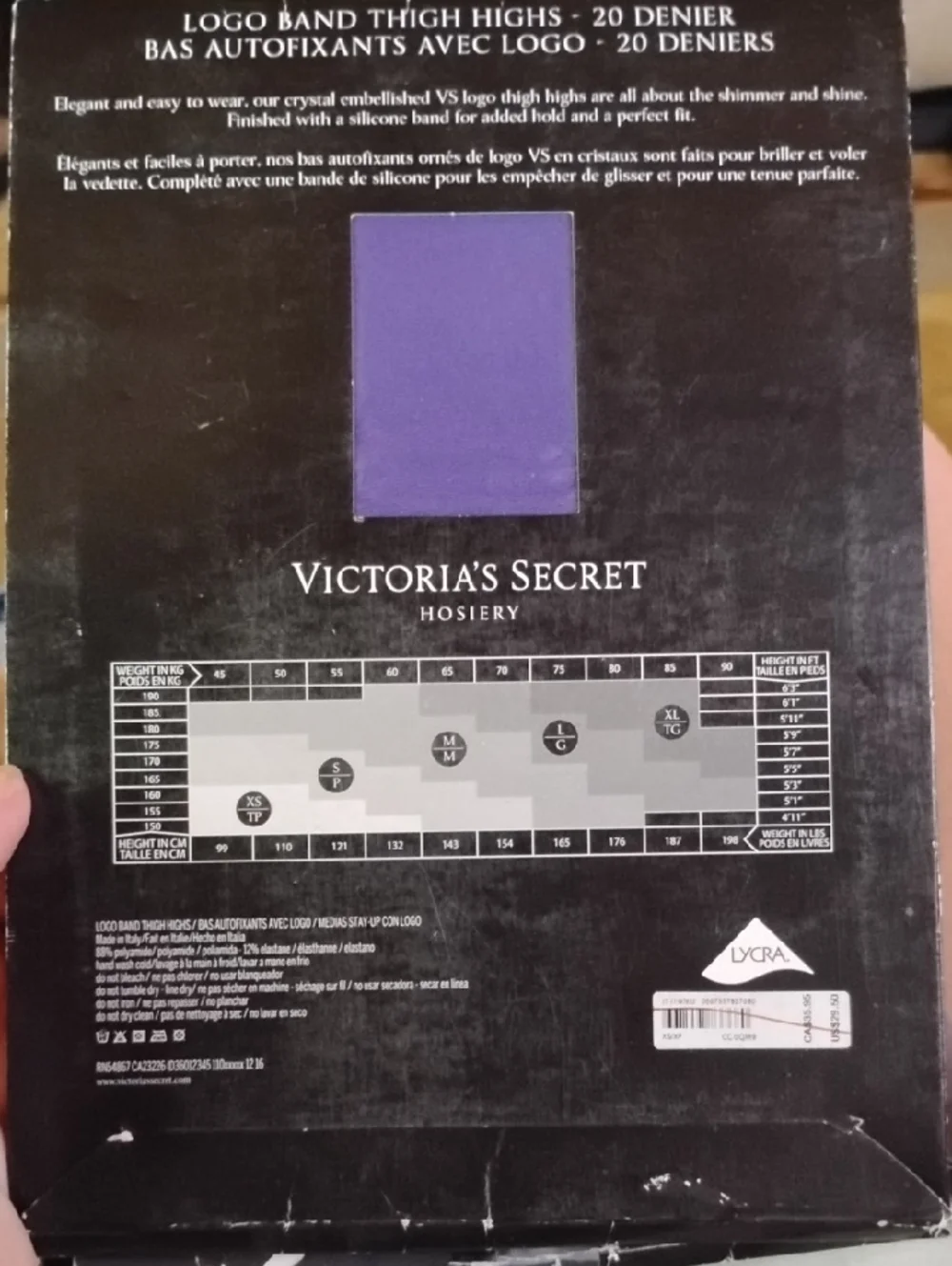 Victoria's Secret Purple Thigh High Hosiery with Logo Band